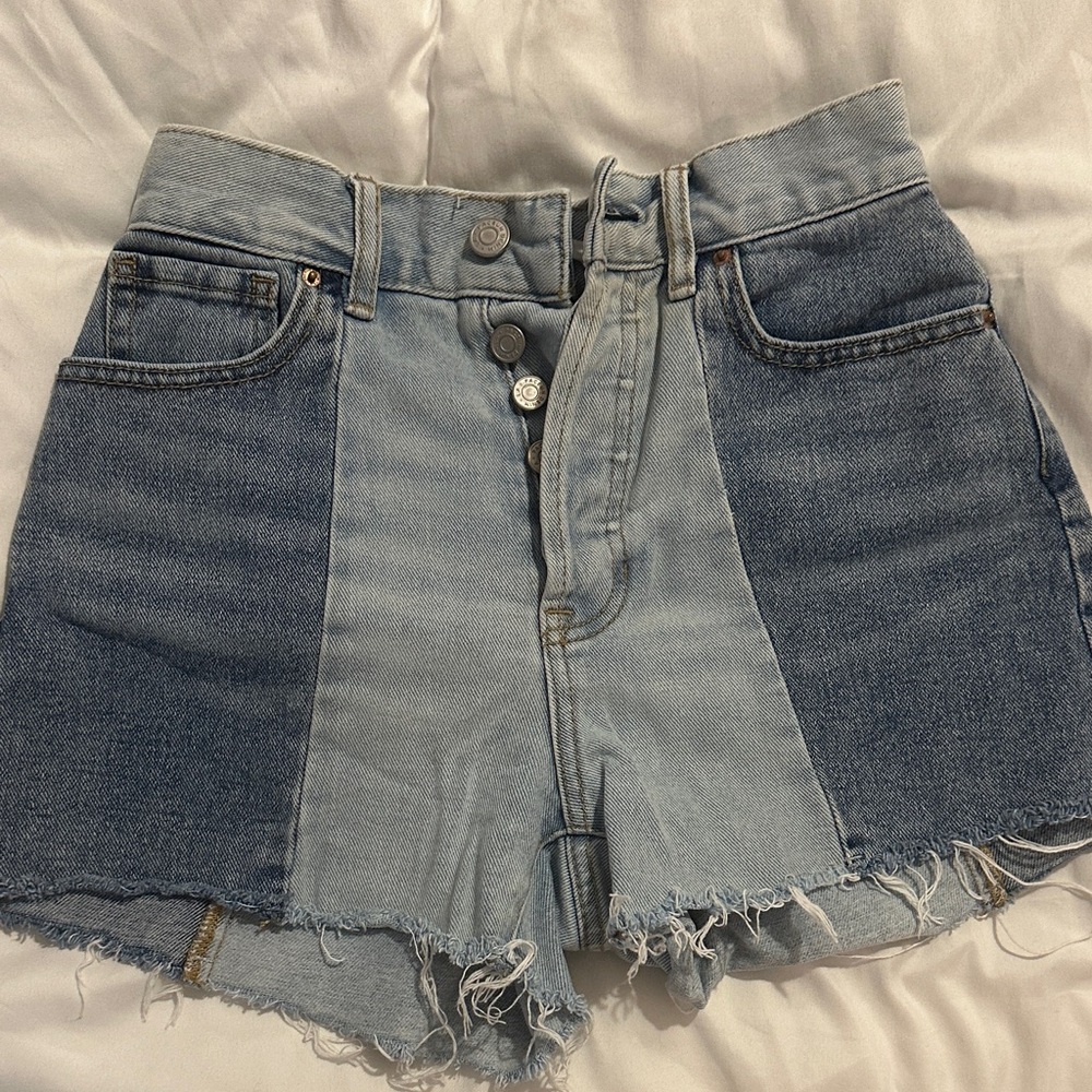 PacSun Two-Tone Blue Jean Shorts